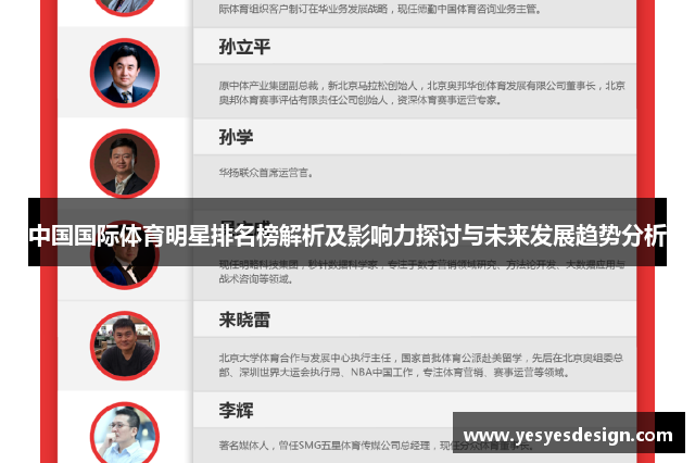 中国国际体育明星排名榜解析及影响力探讨与未来发展趋势分析